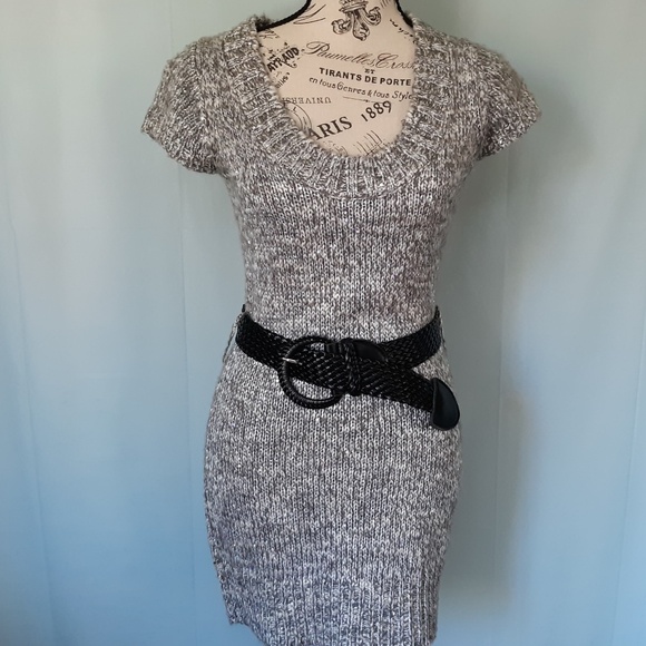 DOTS SEQUIN KNIT SWEATER DRESS - Picture 1 of 8